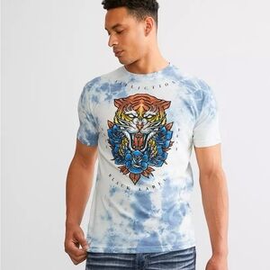 Affliction Men's Tie-Dye Tiger Graphic Tee